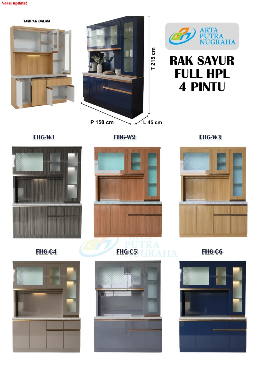Rak Sayur Full HPL 4 Pintu